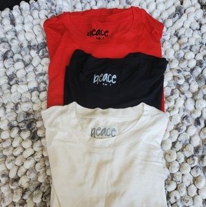 3 peace love world tshirt ❤🖤🤍